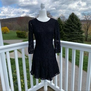 Sam Edelman 3/4 Sleeve Lace Fit And Flare Dress